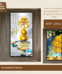 Tranh Treo tường phong thuỷ phòng khách, mừng tân gia, khai trương Hươu tài lộc