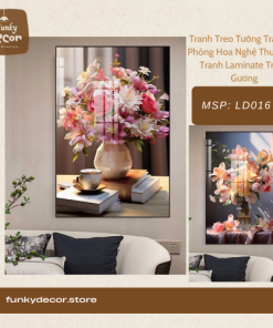 Tranh Treo Tường Trang Trí Phòng Hoa Nghệ Thuật 01 - Tranh Laminate Tráng Gương