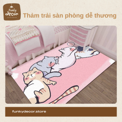 thảm trải sàn phòng ngủ dễ thương