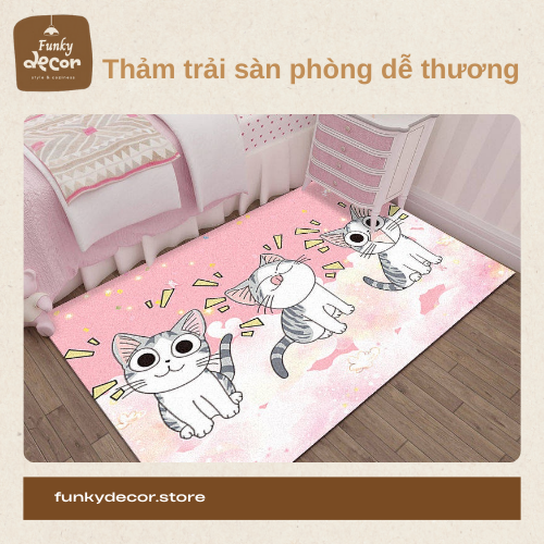 thảm trải sàn phòng ngủ dễ thương