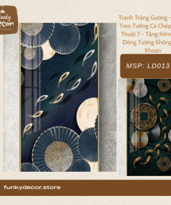 Tranh Tráng Gương - Tranh Treo Tường Cá Chép Nghệ Thuật 7 - Tặng Kèm Đinh Đóng Tường Không Cần Khoan