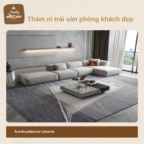 thảm ni trải sàn phòng khách đẹp