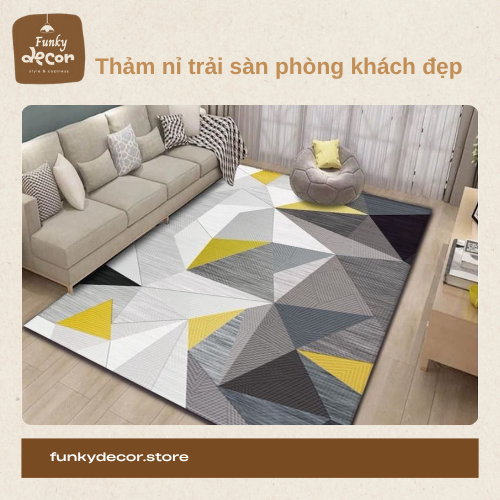 thảm ni trải sàn phòng khách đẹp
