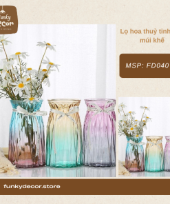 Lọ hoa thuỷ tinh vân múi khế