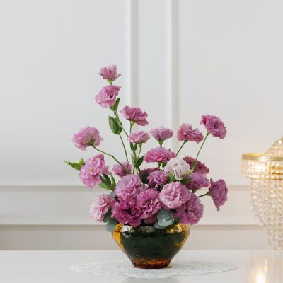 Lọ hoa pha lê khảm màu